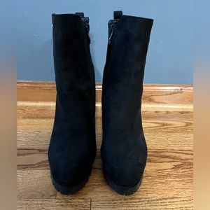 Black high heel booties